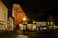 Brielle bij nacht met Sint-Catharijnekerk