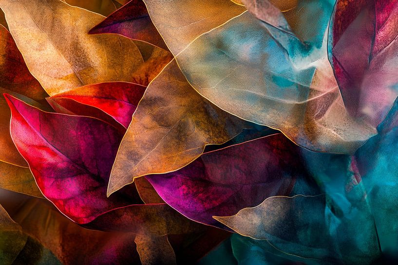 Colourful leaves in a play of light by Poster Art Shop