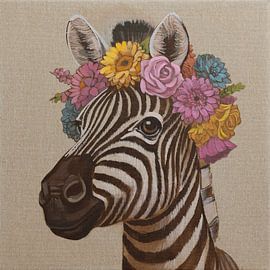 Flower child zebra by Sandra Kolondam