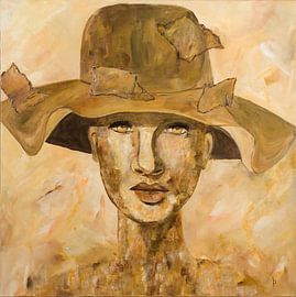 Frau mit Hut von KUNST MET LEF