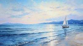 Beach blue boat van CanvasbyCaro