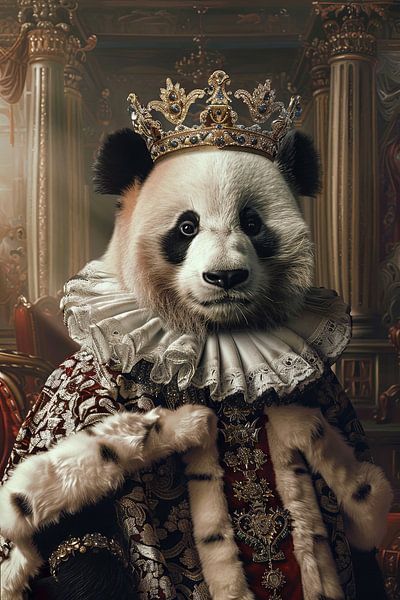 Koninklijke panda in barokstijl van Poster Art Shop