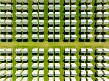Tenten op een camping van bovenaf gezien van Sjoerd van der Wal Fotografie