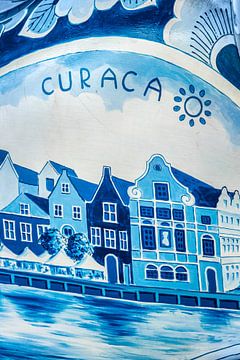 Delfts blauw - Handelskade Curacao van Keesnan Dogger Fotografie