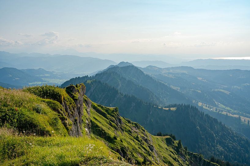 Hochgrat in summer with a view of Lake Constance by Leo Schindzielorz