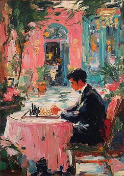 Schachspieler am runden Tisch von Niklas Maximilian