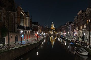Nachtfotografie - Amsterdam  de grachtengordel... van Bert v.d. Kraats Fotografie