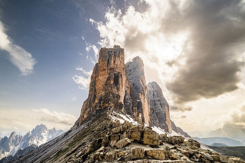 Tre Cime of Drei Zinnen bergen in de Dolomieten Italië van Sjoerd van der Wal Fotografie