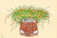 Digitel art dans le style du pointillisme œuvre d'art scène d'hiver