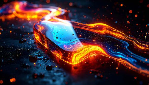 Nahaufnahme von Cyber-Elementen aus Dispersionsglas