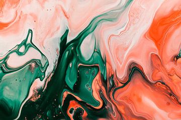 Marbrures colorées en orange-vert sur Poster Art Shop