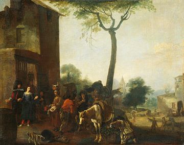 Het oogsten van de wijnstokken, Pieter Bodding van Laer