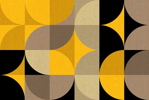 Bauhaus geometrie uit het midden van de eeuw, modern en abstract geel