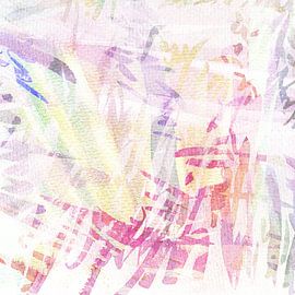 Schrift I Struktur Rose Gelb von Claudia Gründler