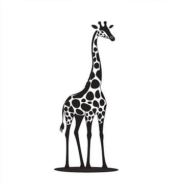 Elégante girafe en noir et blanc sur Poster Art Shop