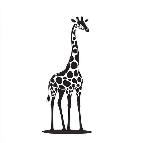 Elegante giraffe in zwart en wit