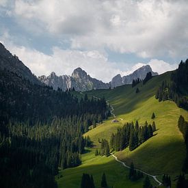 Landschapspanorama Zwitserse bergen van Reto Meier