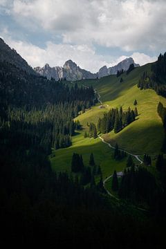 Landschapspanorama Zwitserse bergen van Reto Meier