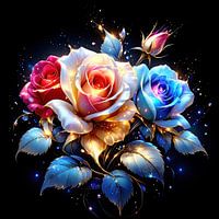 Im Glanz der Königin: Rosen zwischen Goldregen und Farbsymphonie – Eine florale Ode an Anmut, Sinnlichkeit und zeitlose Schönheit der Rose (2 von 3)