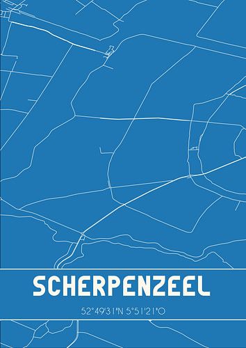 Blaupause | Karte | Scherpenzeel (Fryslan)