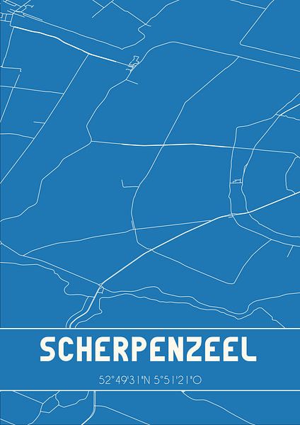 Blaupause | Karte | Scherpenzeel (Fryslan) von Ortsdrucke