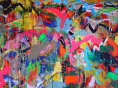 Abstract kleurrijk schilderij van Ina Wuite thumbnail