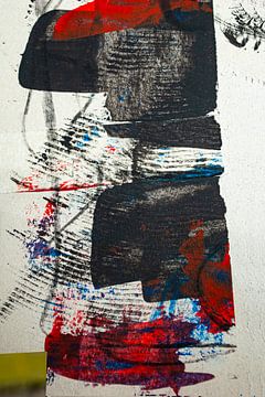 Abstract motief Rood Zwart van Klaus Heidecker