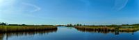 Breed panorama op het landschap in de Eilandspolder, Noord Holland