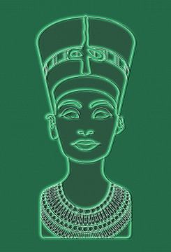 Néfertiti Égypte vert sur Studio Mattie