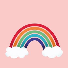 Bunter Regenbogen mit Wolken von Lies Praet