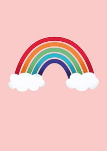 Bunter Regenbogen mit Wolken