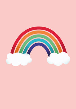 Kleurrijke regenboog met wolkjes