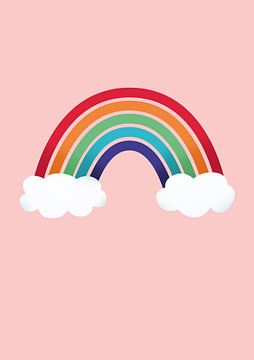 Colorful Rainbow Over Soft Clouds by Lies Praet