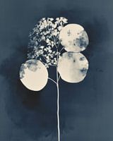 Botanical in cobalt blue