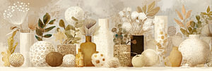 Elegantes Blumen und Vasen Display
