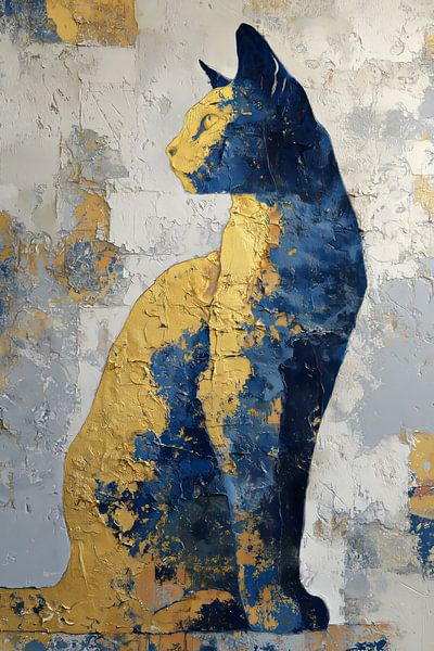 Goldener Kater in Blue Shadow von Thea