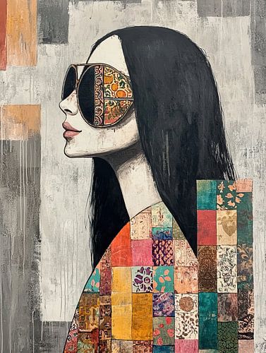 Frau mit Mosaik