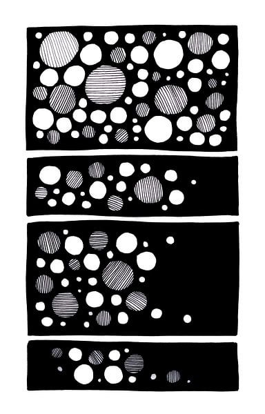 Noir et blanc Dots 4 Frames Horizontal par Patricia's Creations