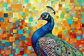 Paon coloré dans un style pop art abstrait sur Art & Soul Creations