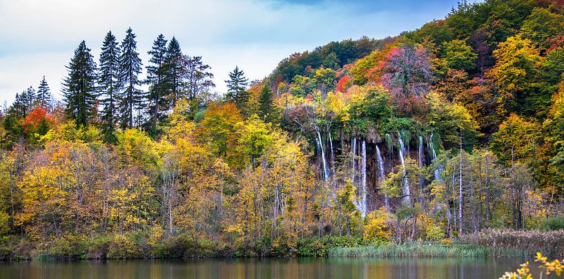 Autumn Colours. Waterfalls at the Plitvice Lakes, Croatia by Rietje Bulthuis