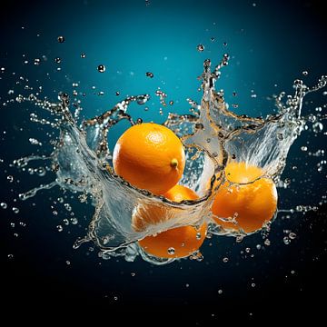 Oranges dans un bain à bulles sur Heike Hultsch