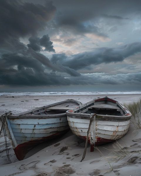 Boot unter Wolken von fernlichtsicht