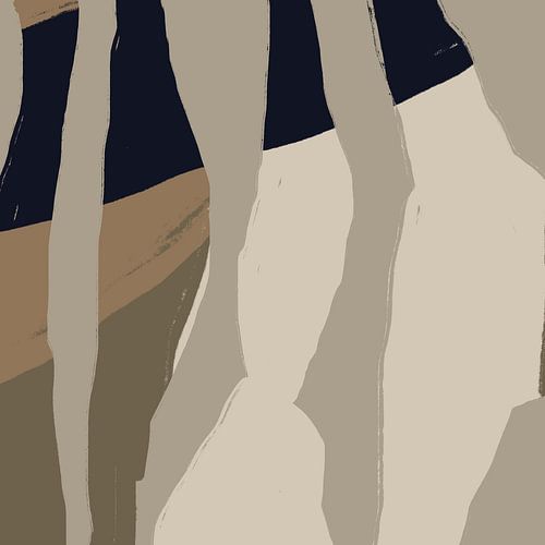 Abstracte kunst. Lijnen in zwart, wit, bruin nr. 2