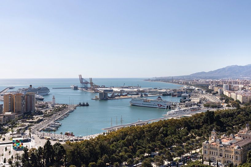 Malaga Spanje haven overzicht van Marianne van der Zee