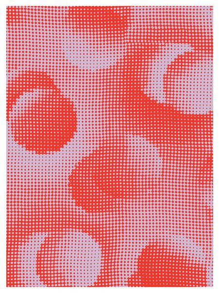 Grid Pattern - lilac and red by Malou Studio