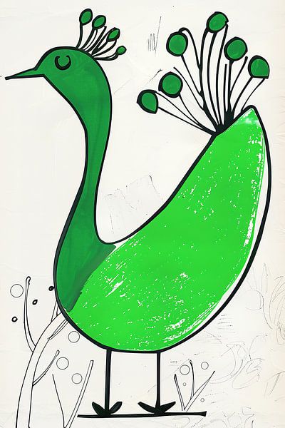 Green Peacock by Modern Collection