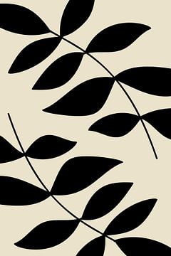 Basic Botanical Black Leaves no. 9 by Dina Dankers