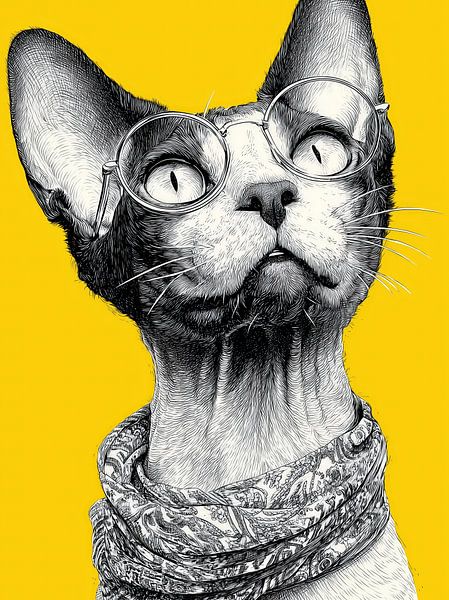 Hipster Katze 1 von JBJart Justyna Jaszke