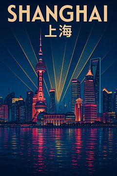 Shanghai City Lights - Oriental Pearl Tower & Lebendiges Hafenviertel
