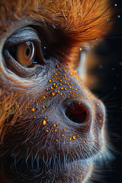 Œil détaillé en orange et noir par Art & Soul Creations